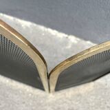 1960s brass fireplace screen, vintage spark guard