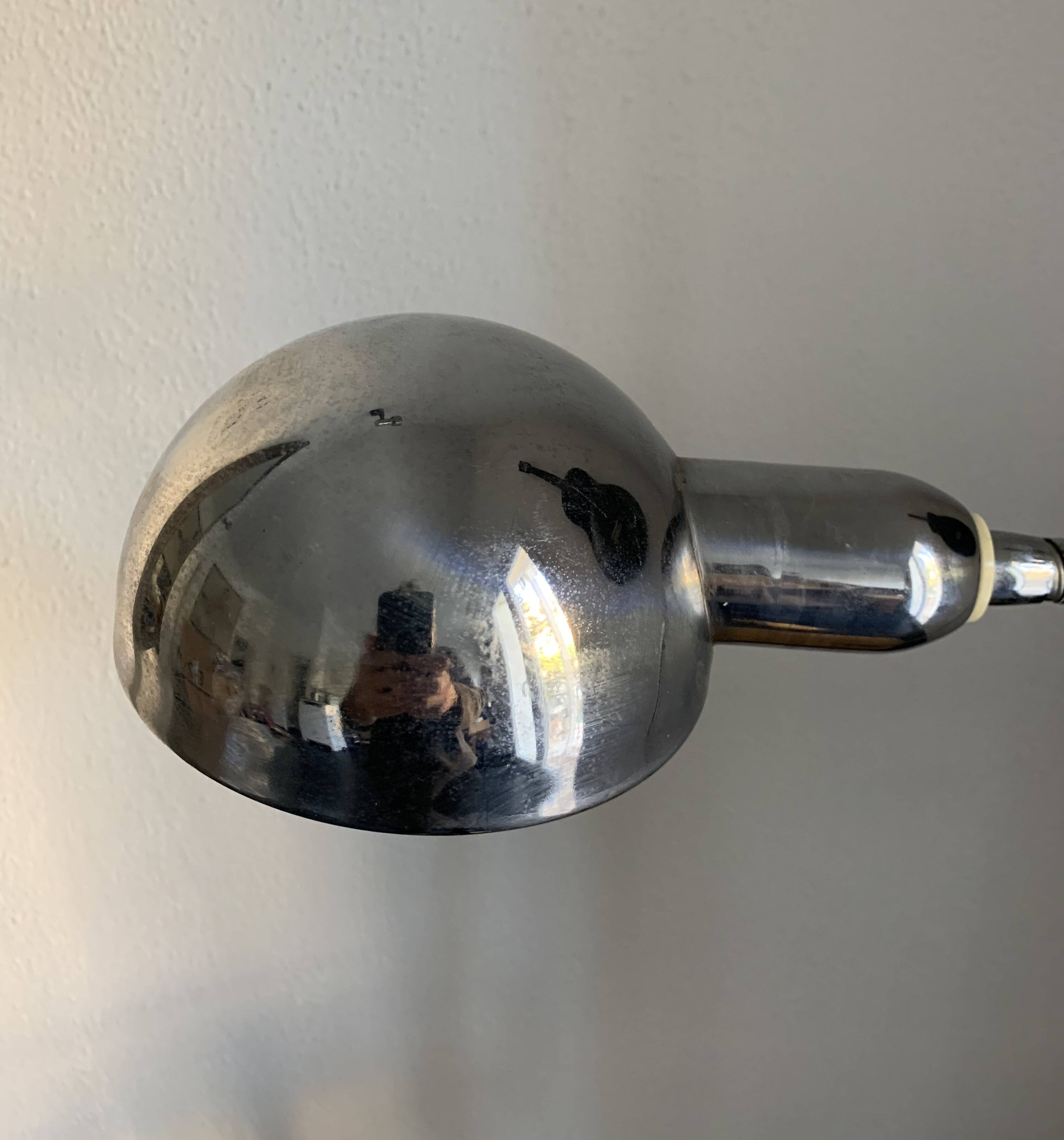Vintage 1950 chrome industrial vice lamp Jumo 215 - 55 cm