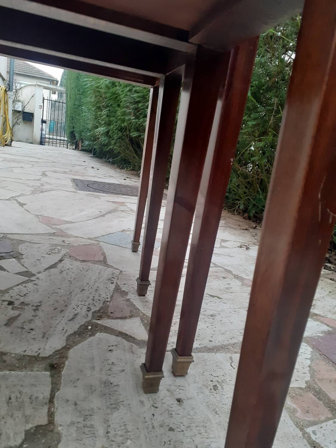 Set of three Louis XVI mahogany nesting tables