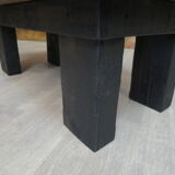 Dark solid wood farmhouse table