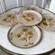set of 5 stoneware dessert plates Niderviller Doria Ste Radegonde hand painted white years