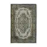 Hand-Knotted Vintage Anatolian 1980s 193 cm x 288 cm Grey Rug