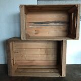 Set of 2 wooden boxes