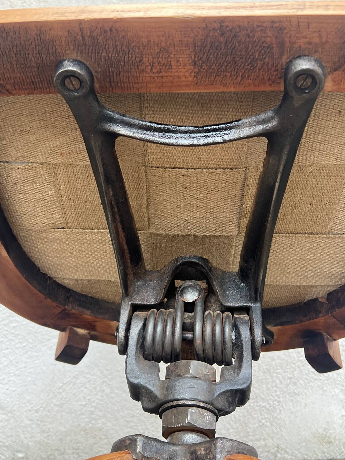 Fauteuil de bureau américain pivotant circa 1900 vintage