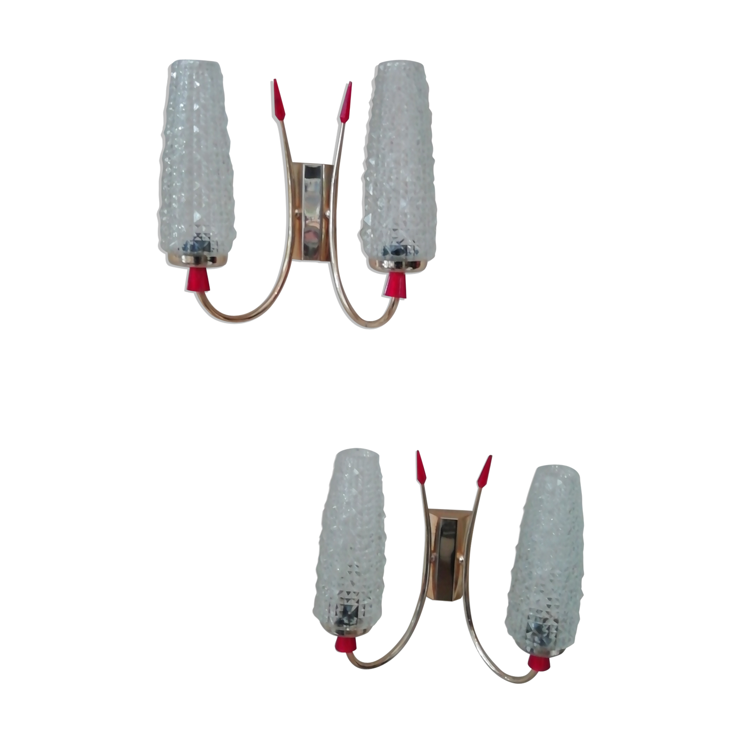 Pair of 1950s appliques