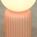 2 lampes de table vintage italiennes en céramique saumon et opaline