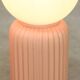 Vintage Italian Ceramic Table Lamps in Salmon Ceramic and Opaline, set of 2