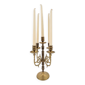French Rustic Copper Candlestick, 1950