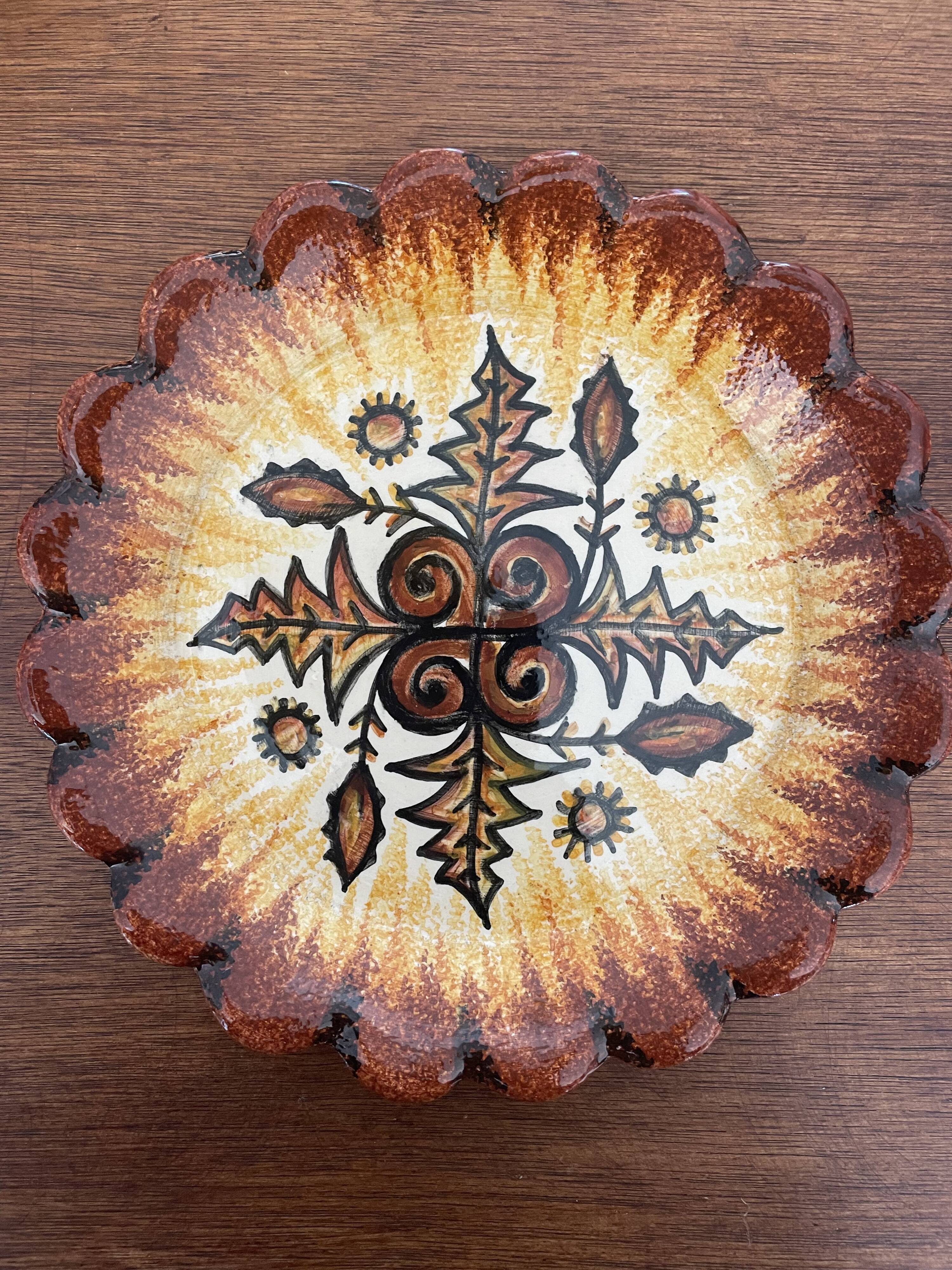 Assiette à dessert signée  p. fouillen