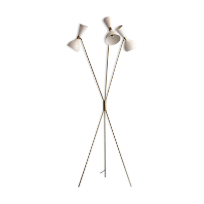 Lampadaire tripod dans le style des créations Italiennes