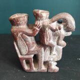 Sculpture ethnique, représentant une famille