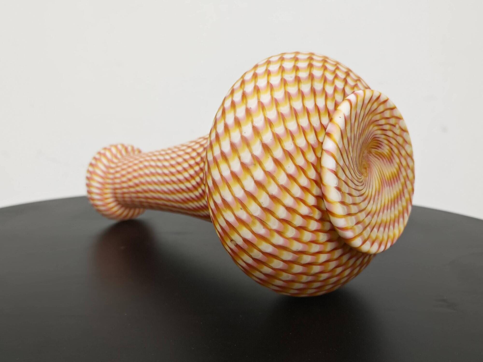 Victorian satin glass vase by Stevens and Williams, 1880s.