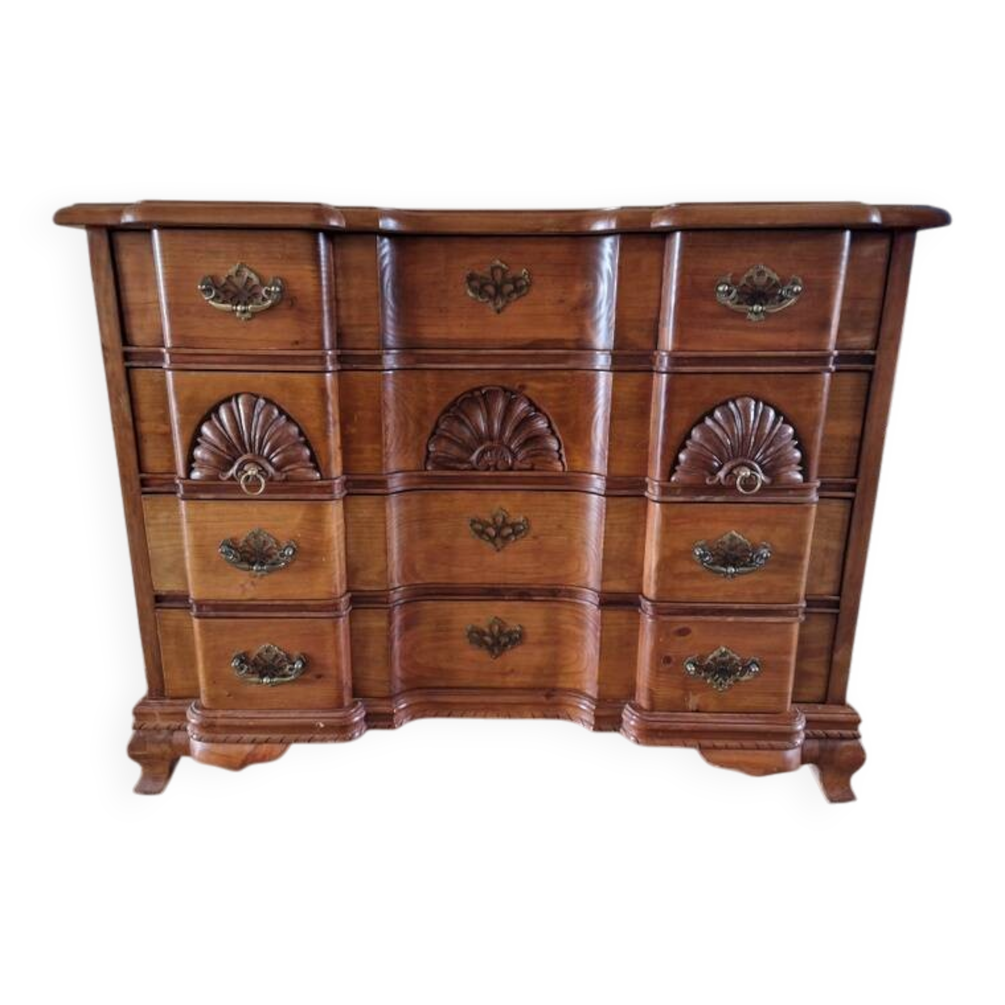 Double drop-leaf commode - Chippendale, Mahogany - Cherry wood