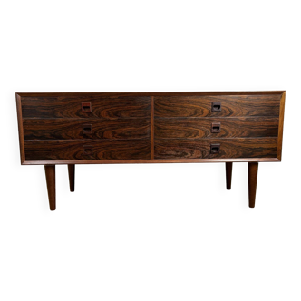 Vintage Scandinavian low chest of drawers in rosewood by Brouer, 1960s