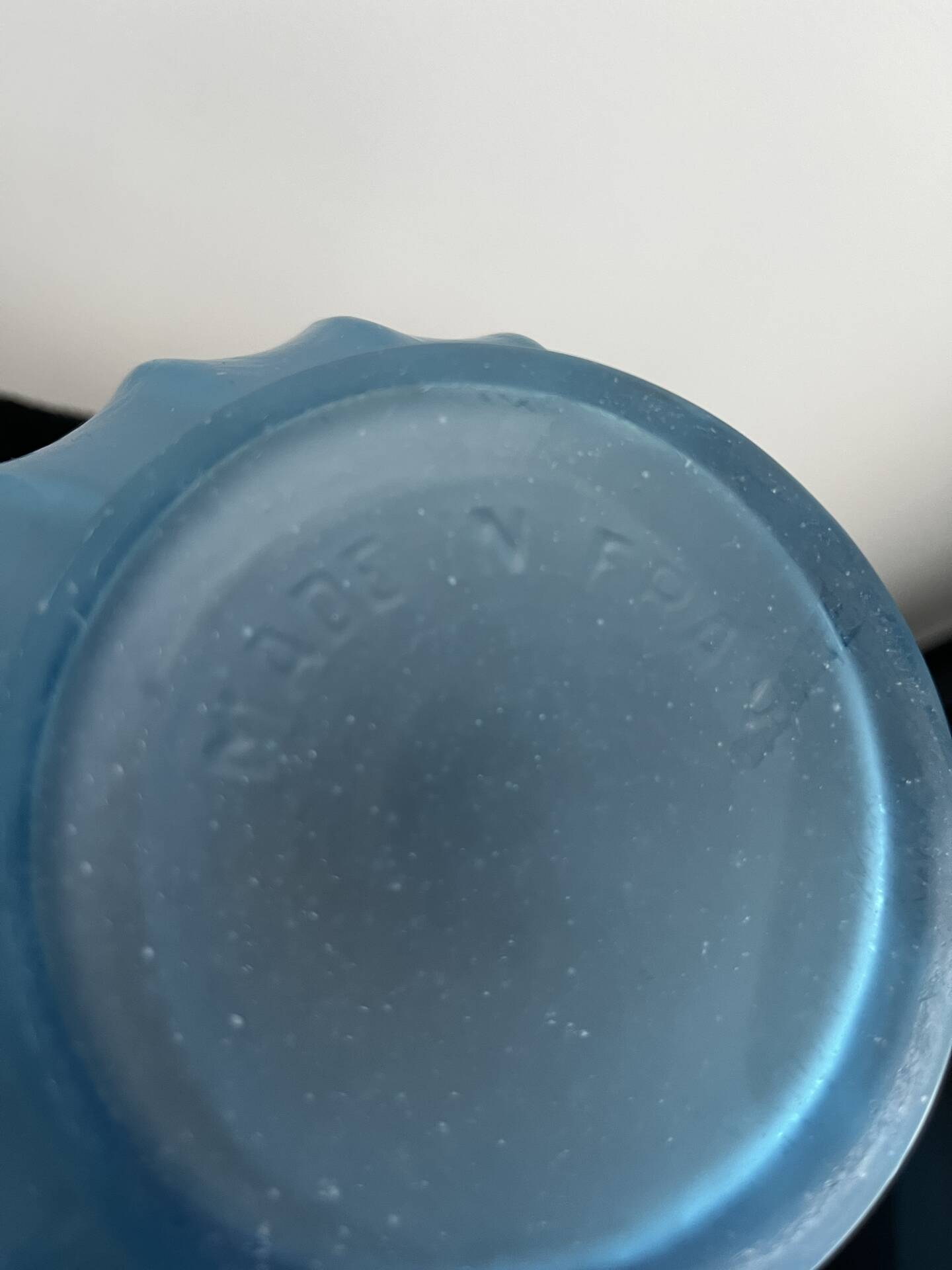Art Deco vase in frosted blue glass