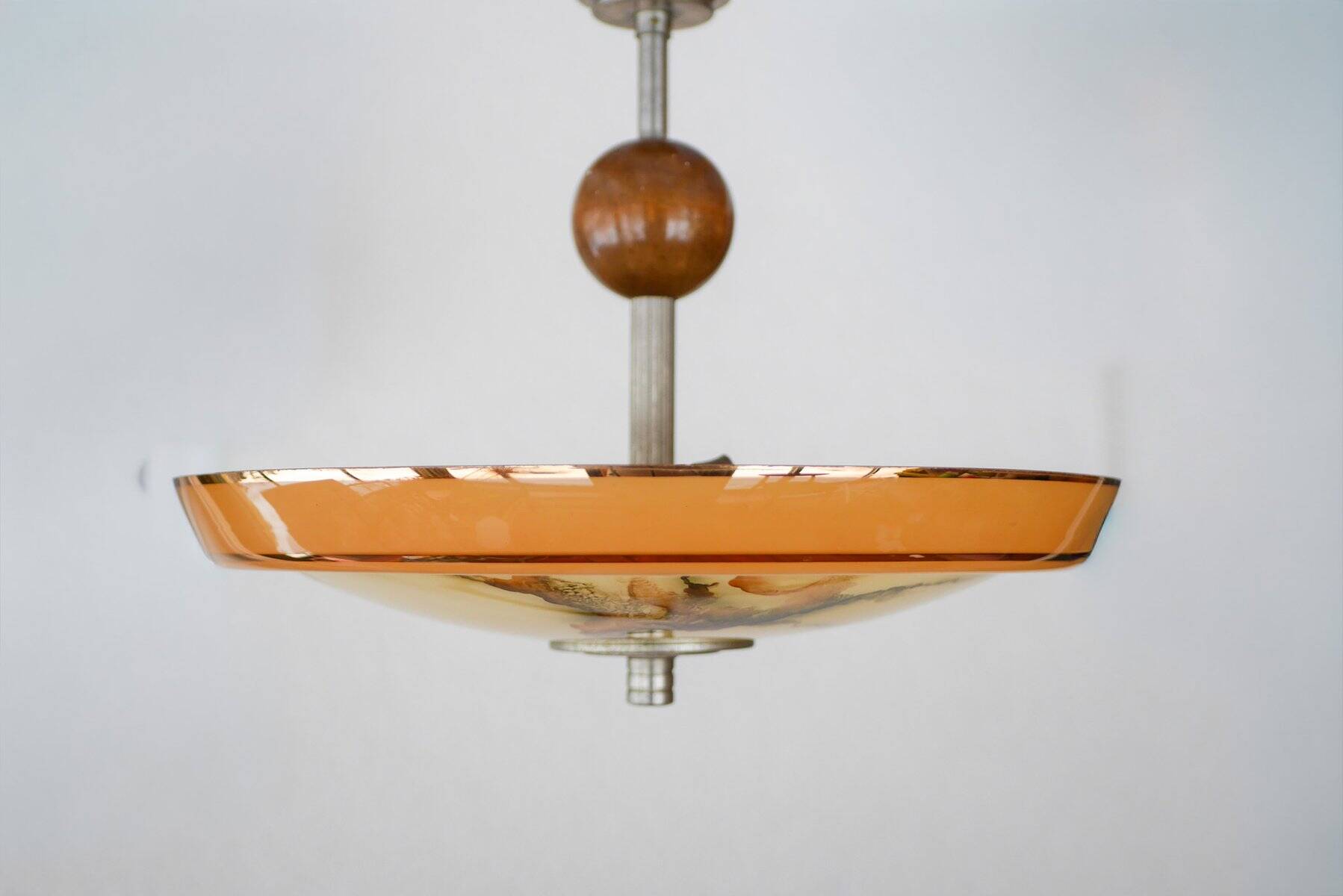 Scandinavian Art Deco glass pendant light, 1930s