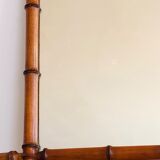 Fake bamboo wooden mirror 91 x 68 cm