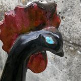 Lampe zoomorphe coq noir