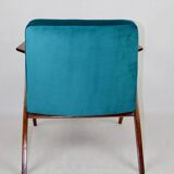 Fauteuil Bunny Vert Pétrole attribué à Józef Chierowski, 1970