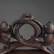 Oak pediment with hand-carved oak leaves around a wreath, France ca. 1850