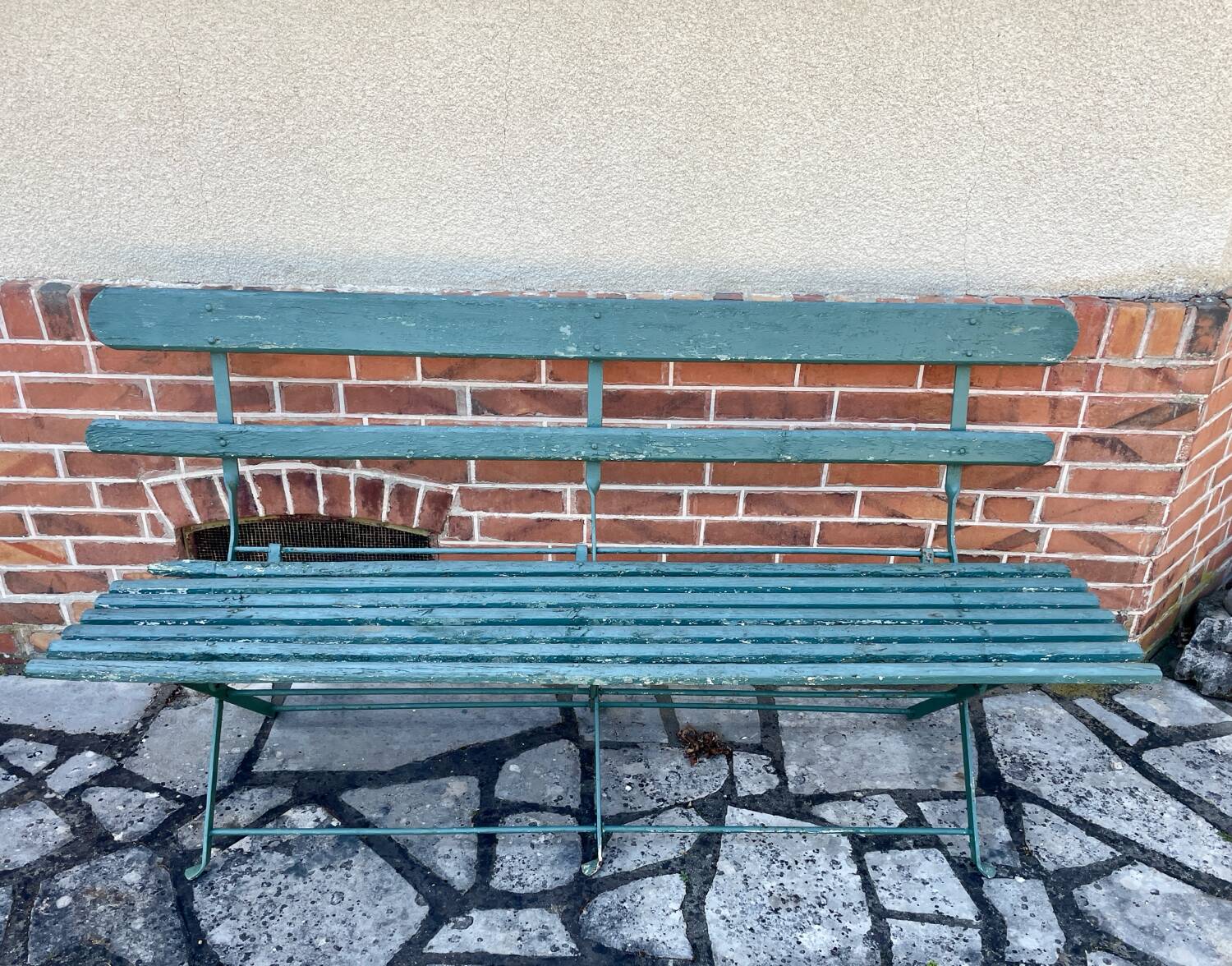 Antique folding garden bench