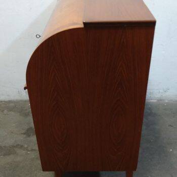 Mid Century Side Table Wood and Ceramics