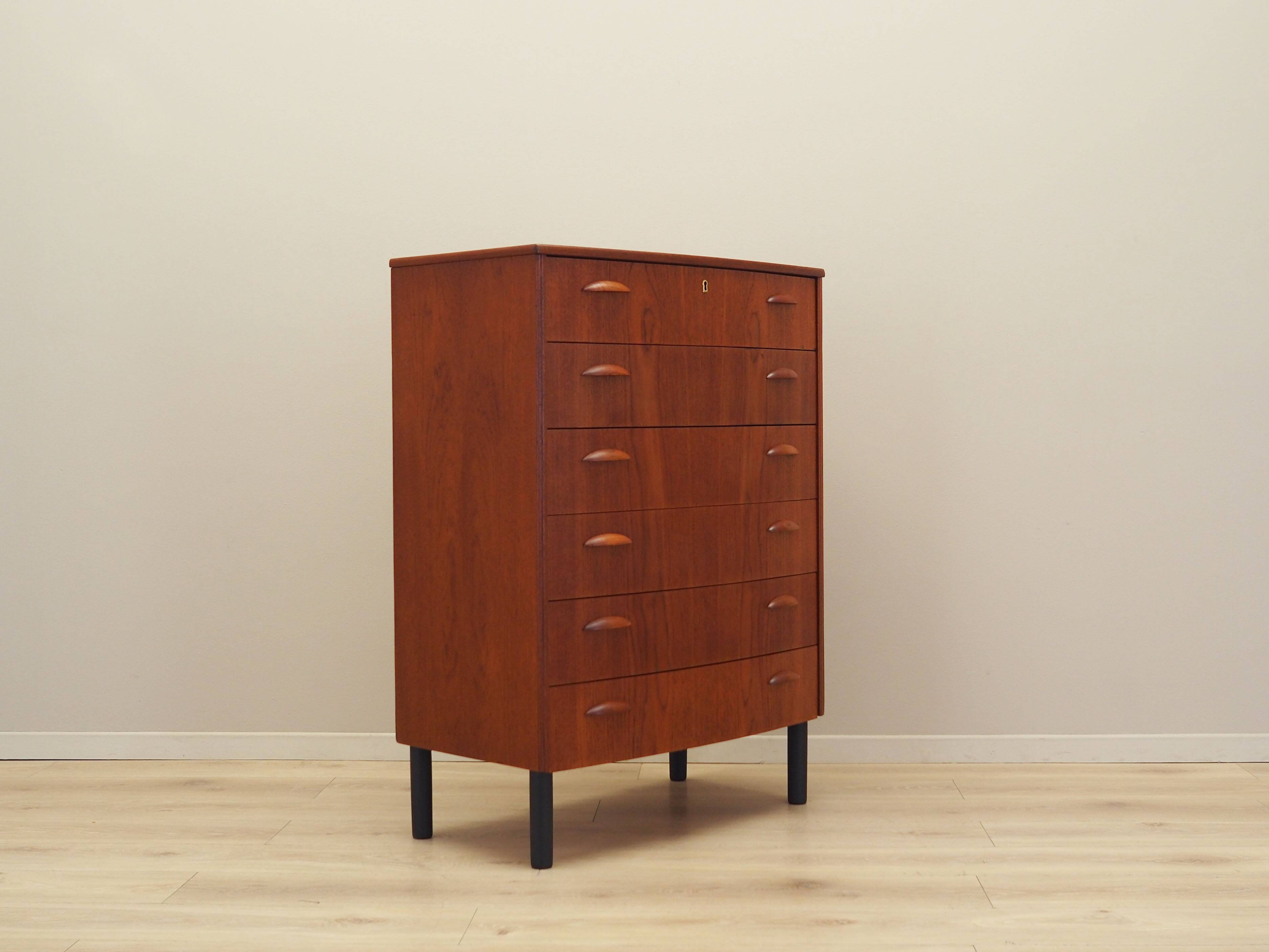 Teak chest of drawers, Danish design, 1970s, production: Denmark