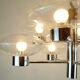 1970s kaiser 8-light PENDANT LIGHT chandelier chrom and clear glass