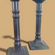 Pair of patinated bronze candlesticks Dutch Brustalistes