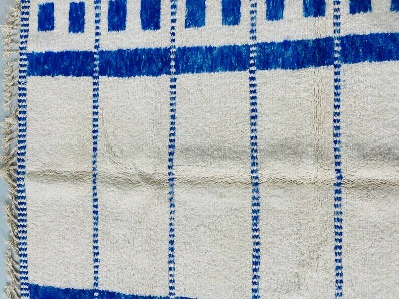 Handmade blue rug 250cm x 150cm