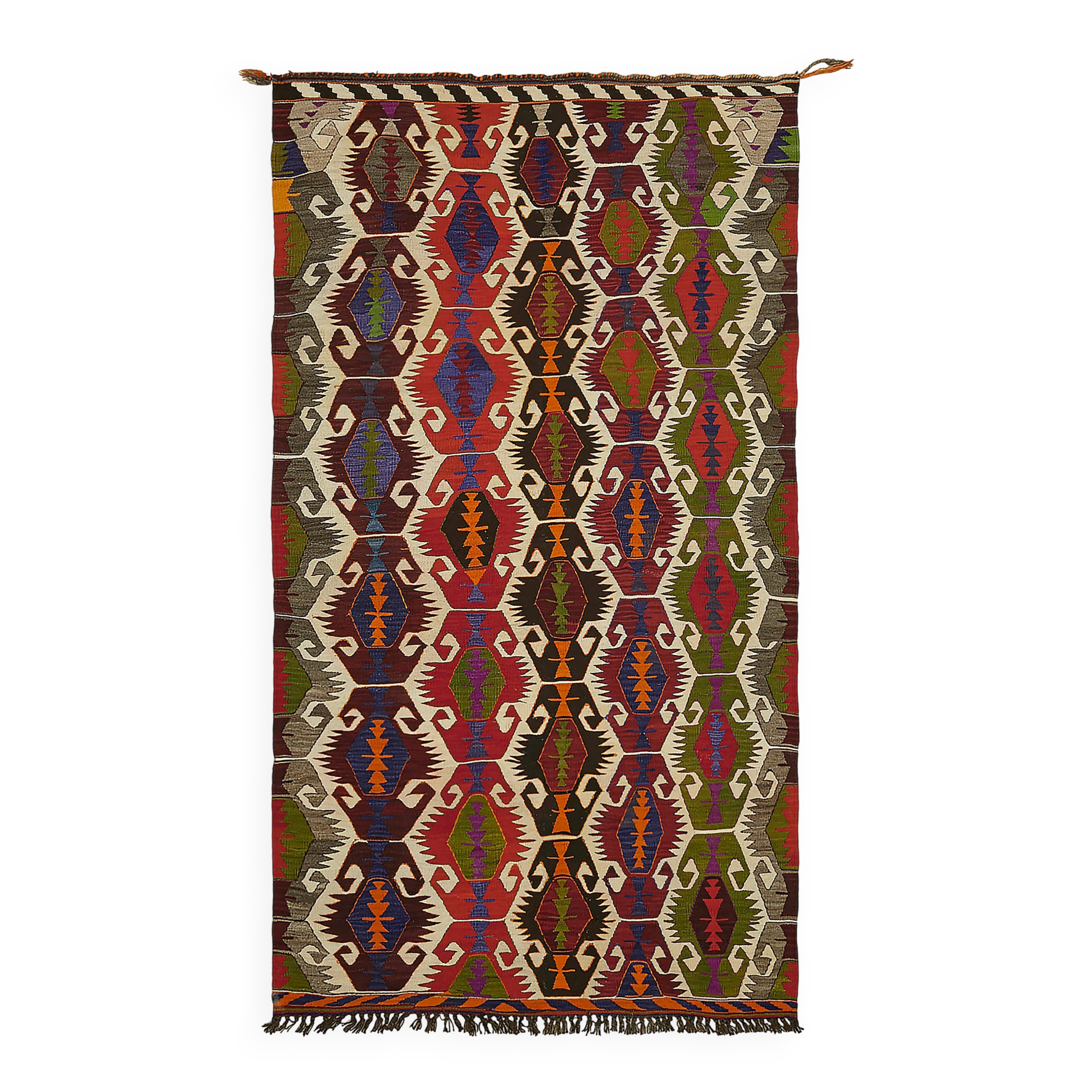 Turkish Handmade Vintage Anatolian Kilim 177 cm x 314 cm