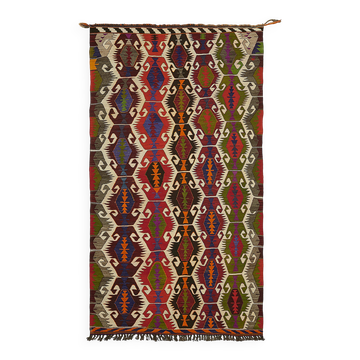 Turkish Handmade Vintage Anatolian Kilim 177 cm x 314 cm