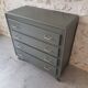 Vintage dark green gray chest of drawers