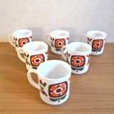Series of 6 mugs design Mobil 70s