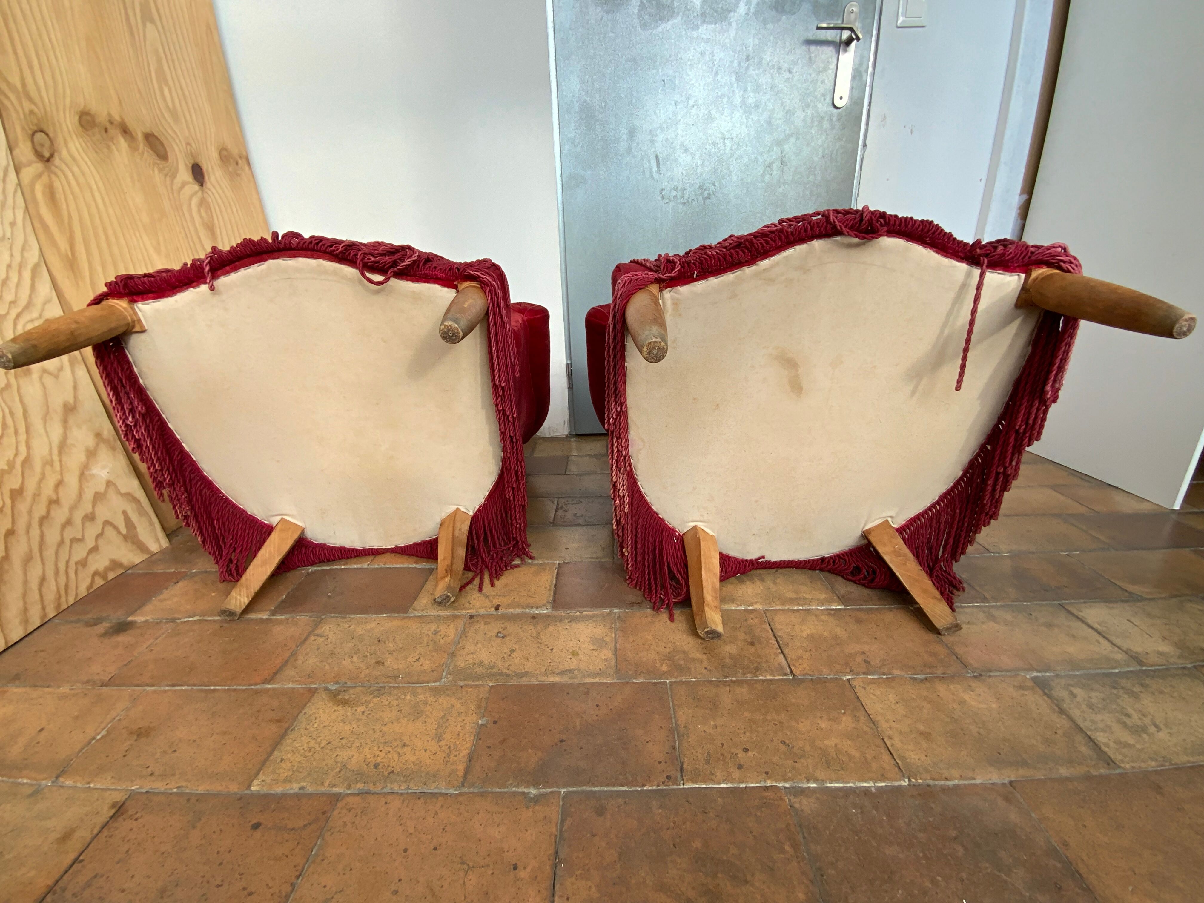 Pair of toad armchairs