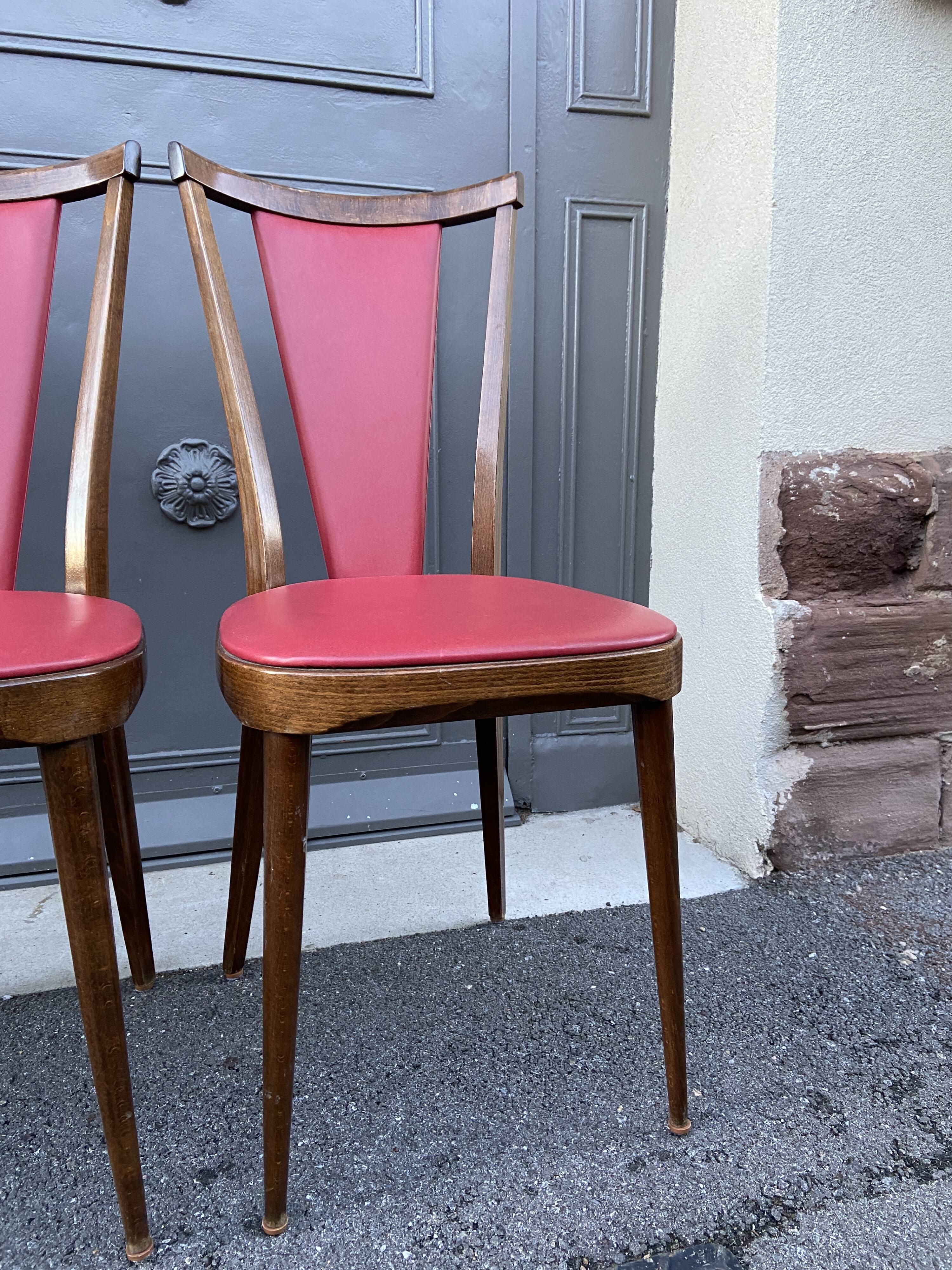 4 chairs Art Deco 1950