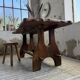 Dining table in solid olive wood Maison Skela 1960