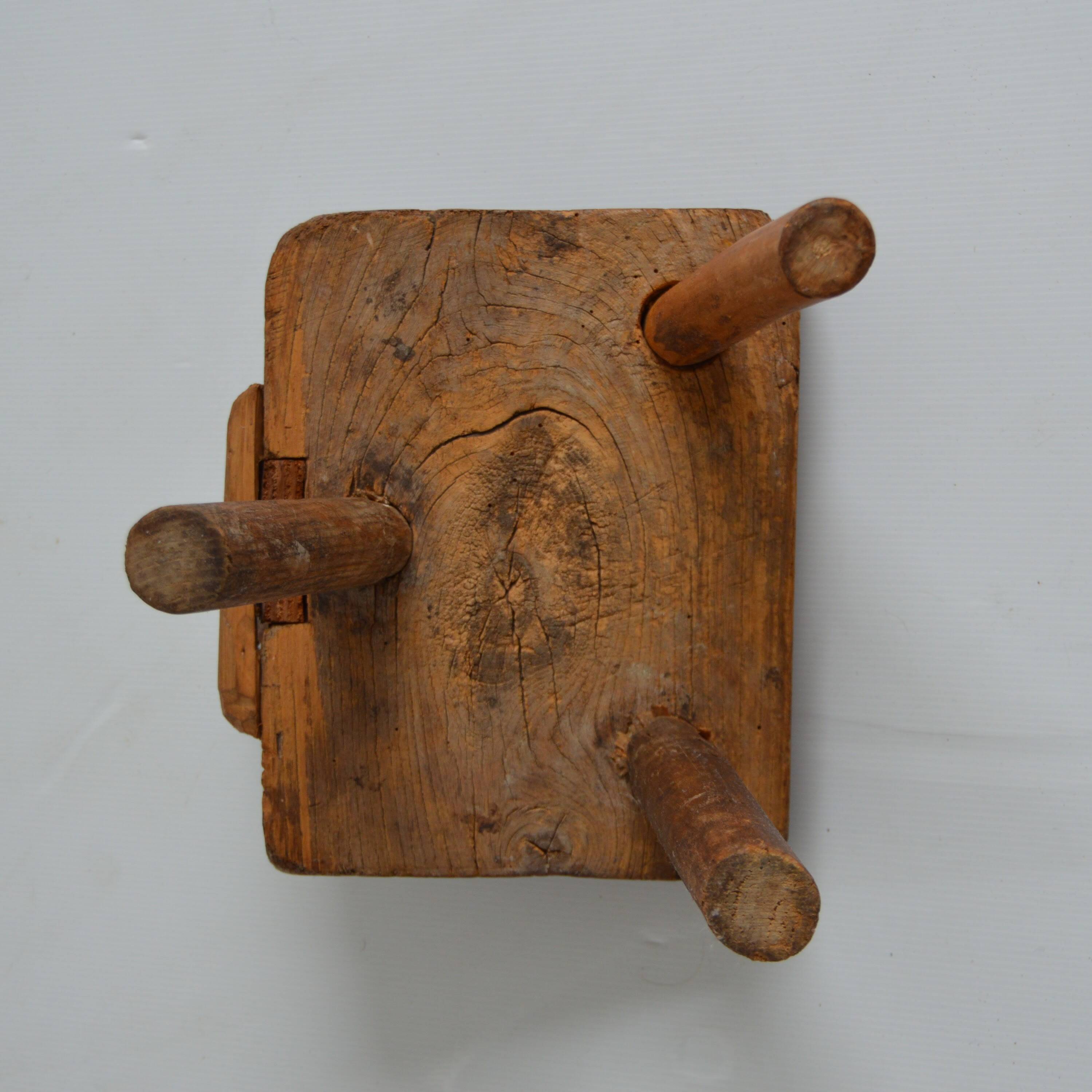 Antique 19th century Brutalist milking stool