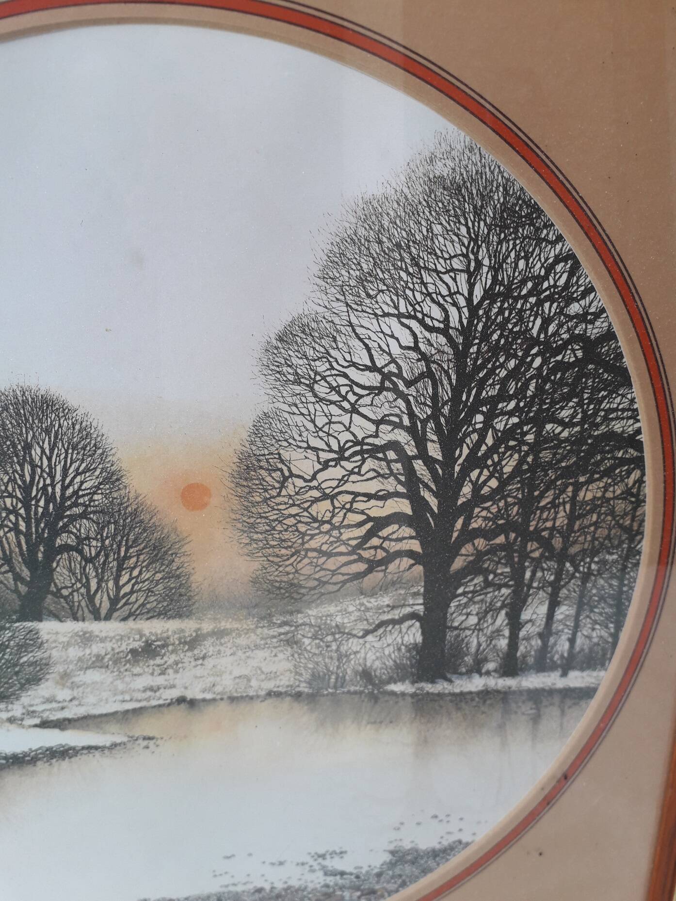 Winter landscape painting