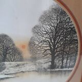 Winter landscape painting