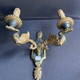 Pair of bronze wall lights – Empire style – Maison Lucien Gau