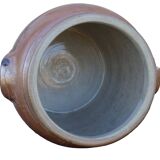 Grand pot ancien français en céramique à glaçure salée, 32 cm