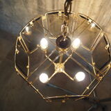 Suspension in smoked glasses – octagonal shape – 4 lights.