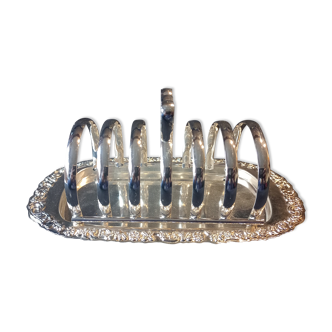 Silver metal toast holder