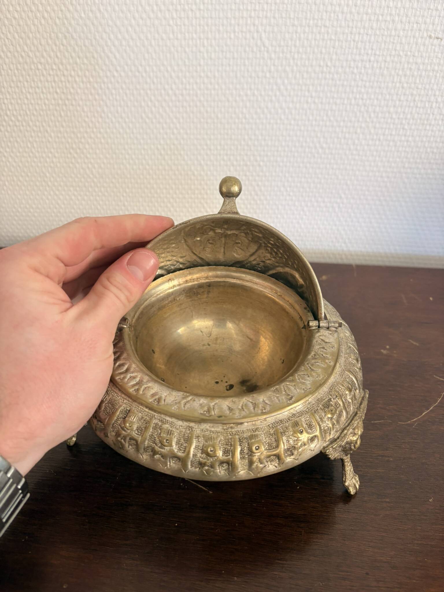 Ancien Plat Service Beurre Caviar Perse Persan Oriental