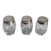 3 Antique Salt Cellars Silver Cork Crab Mark