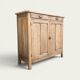 Antique patinated Parisian buffet with shell handles.