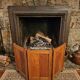 Old oak three-panel fire screen