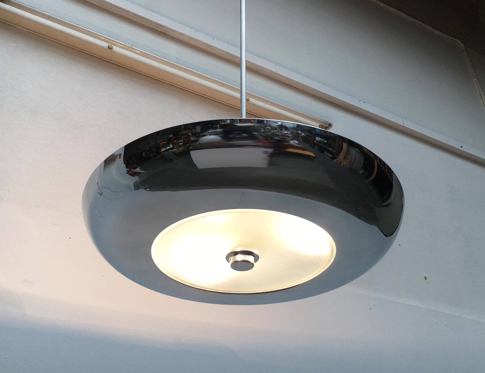 Mid-century Art Deco glass pendant light