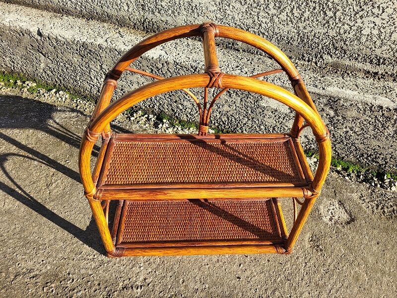 Rattan wall shelf